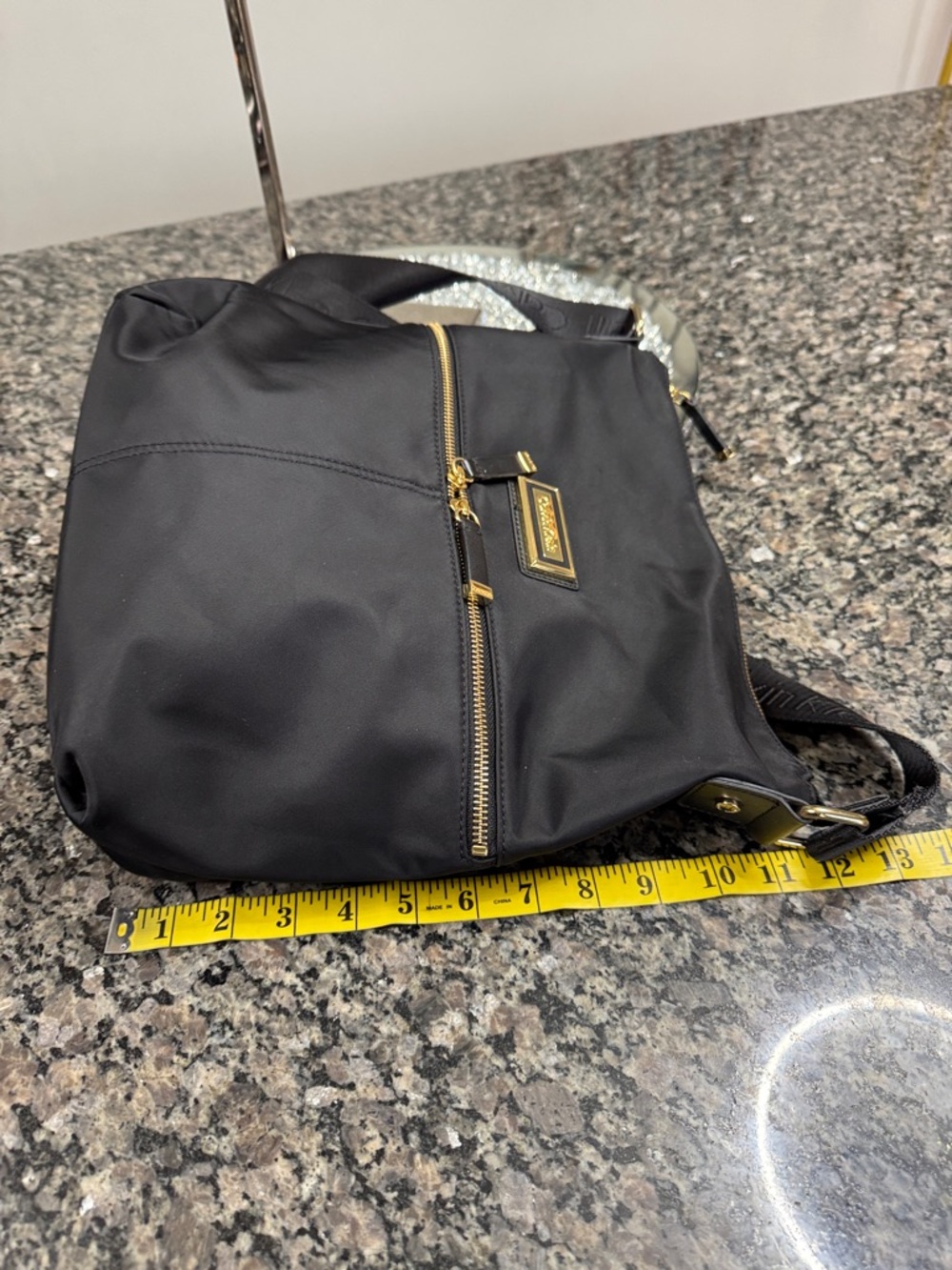 Calvin Klein Black Nylon Shoulder messenger Bag Guitar adjustable long strap EUC - Picture 12 of 14